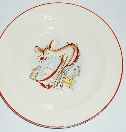 Rudolph The Red Nosed Reindeer Child's Plate