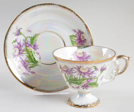 Flower of the Month Footed Cup & Saucer Set