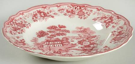 Empire Red Large Rim Soup Bowl by San Claudio