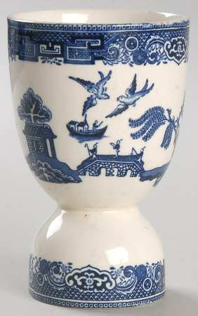 Willow (Blue, No Marks) Double Egg Cup