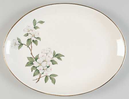 HAR79 GOLD TRIM 11" Oval Serving Platter