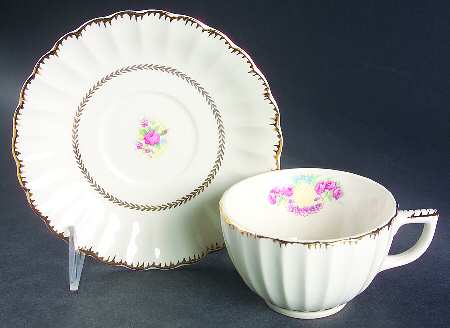 Bridal Wreath Flat Cup & Saucer Set