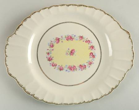 Bridal Wreath 13" Oval Serving Platter