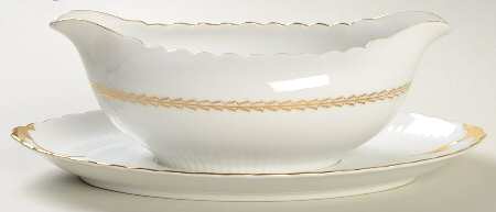 Sunburst Gravy Boat with Attached Underplate