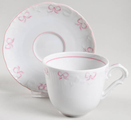 Ruban Pink Flat Cup & Saucer Set