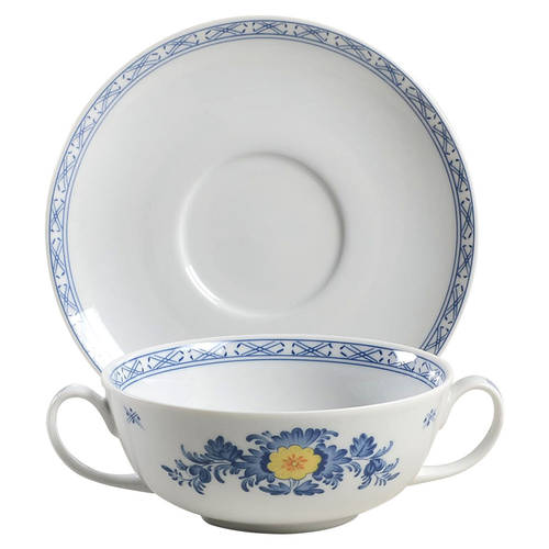 Viana Flat Cream Soup Bowl & Saucer Set
