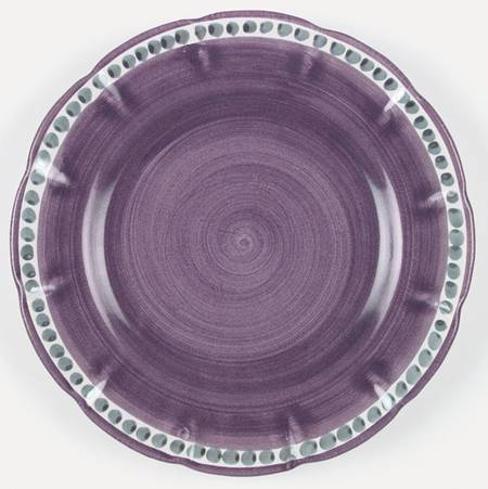 Campagna Chicken (Purple Border, Green Dots) Service Plate (Charger)