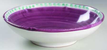 Campagna Chicken (Purple Border, Green Dots) 8" Individual Pasta Bowl