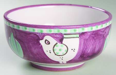 Campagna Chicken (Purple Border, Green Dots) Soup/Cereal Bowl
