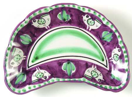 Campagna Chicken (Purple Border, Green Dots) Crescent Salad Plate