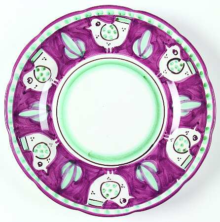 Campagna Chicken (Purple Border, Green Dots) Service Plate (Charger)