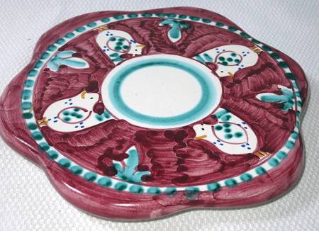 Campagna Chicken (Purple Border, Green Dots) Trivet
