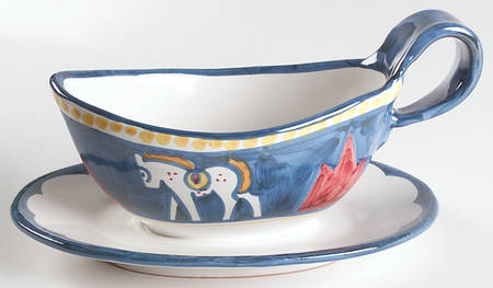 Campagna Horse (Cavallo) Gravy Boat with Attached Underplate