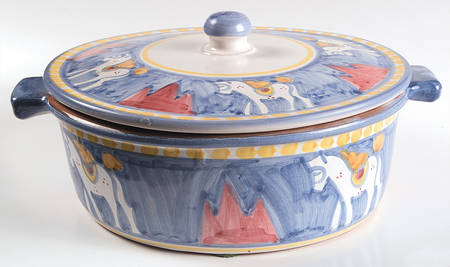 Campagna Horse (Cavallo) 3.5 Quart Round Covered Casserole