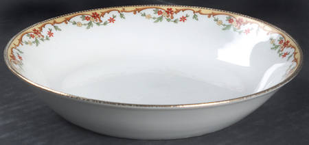 The Meuse (Rust & Yellow Flowers, Tan) Coupe Cereal Bowl