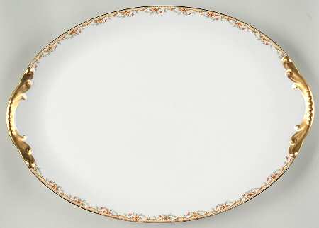 The Meuse (Rust & Yellow Flowers, Tan) 18" Oval Serving Platter