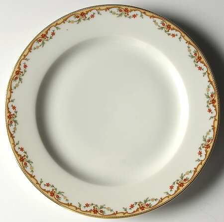 The Meuse (Rust & Yellow Flowers, Tan) Luncheon Plate