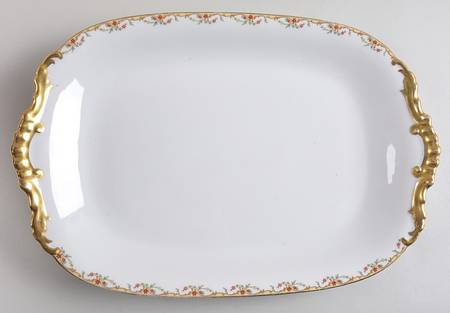 The Meuse (Rust & Yellow Flowers, Tan) 17" Rectangular Serving Platter