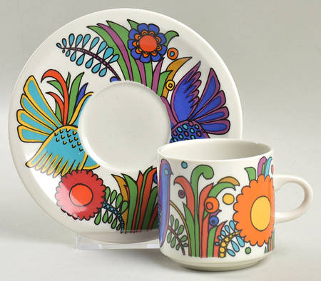 Acapulco (Older, Milano Shape) Flat Cup & Saucer Set