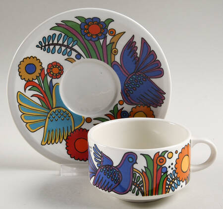 Acapulco (Older, Milano Shape) Flat Cup & Saucer Set