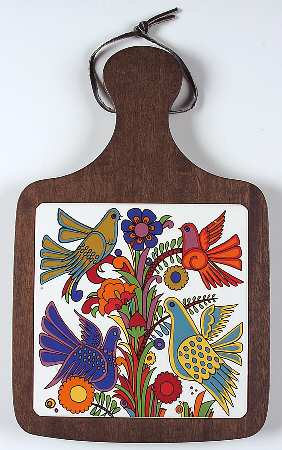 Acapulco (Older, Milano Shape) Wood Cheese Board with Ceramic Tile