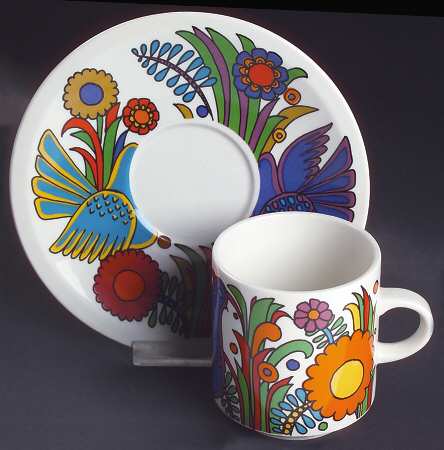 Acapulco (Older, Milano Shape) Flat Cup & Saucer Set