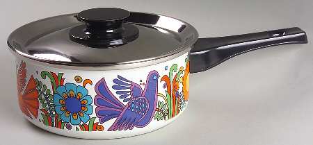 Acapulco (Older, Milano Shape) 1.0 Quart Metal Covered Saucepan