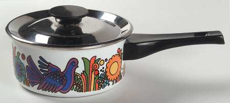 Acapulco (Older, Milano Shape) 1.5 Quart Covered Metal Saucepan