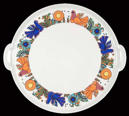 Acapulco (Newer, Roma Shape) Handled Cake Plate