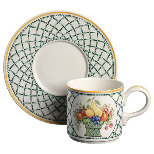 Basket Flat Cup & Saucer Set