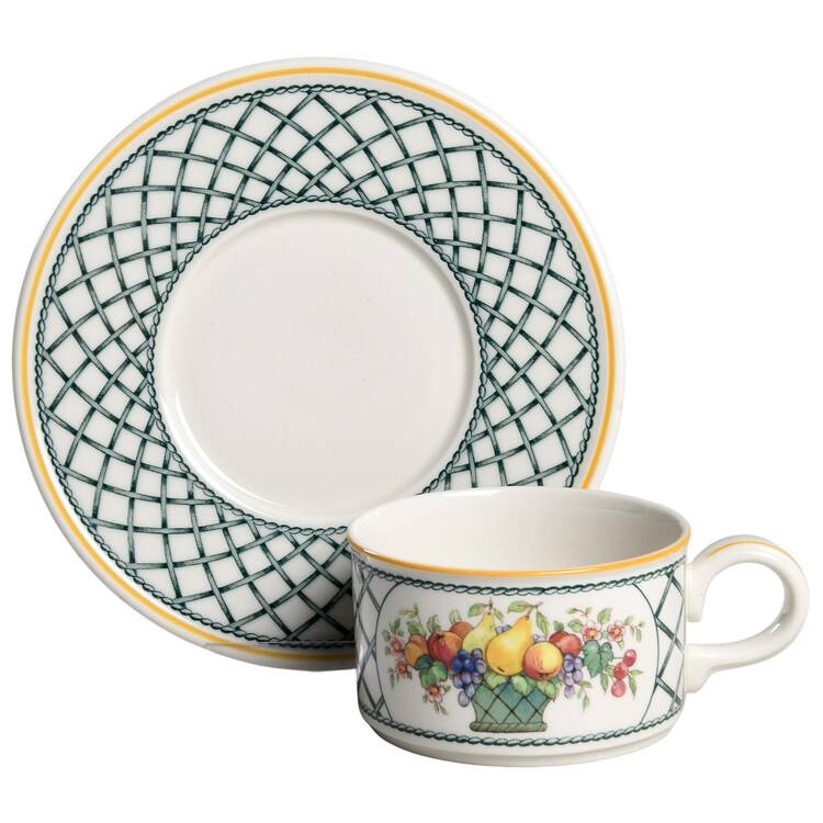 Basket Flat Cup & Saucer Set
