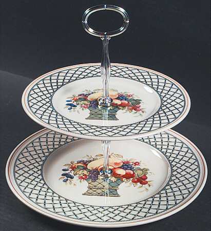 Basket 6 5/8"-10"  2 Tiered Serving Tray (Dp, Sp) HC