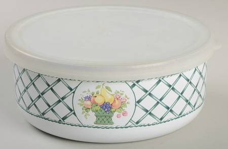Basket Bowl-Metal 5 3/4 W/Plastic Lid