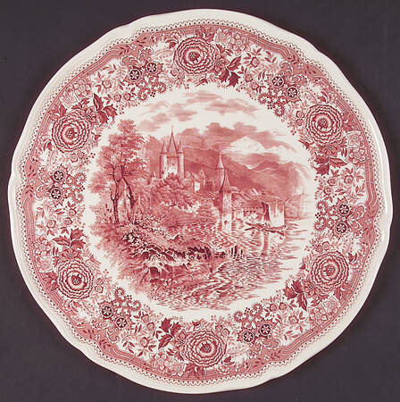 Burgenland Maroon Round Torte Plate