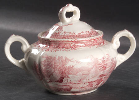 Burgenland Maroon Sugar Bowl & Lid
