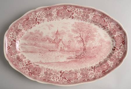 Burgenland Maroon 18" Oval Serving Platter