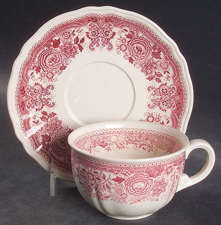Burgenland Maroon Breakfast Cup & Saucer Set