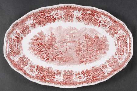 Burgenland Maroon 13" Oval Serving Platter