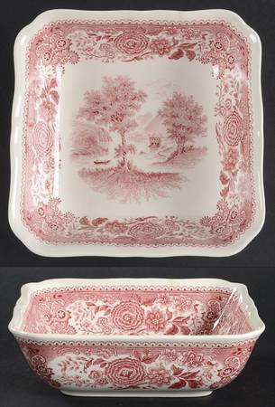 Burgenland Maroon 6" Square Vegetable Bowl