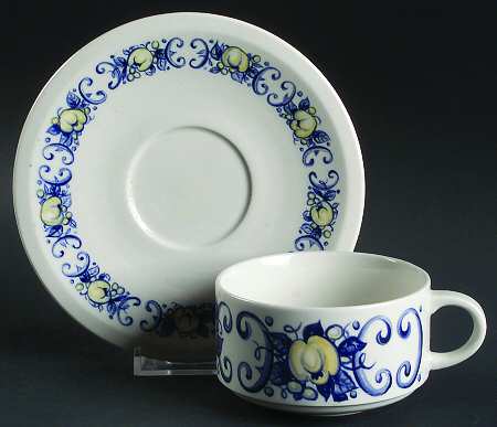 Cadiz Flat Cup & Saucer Set