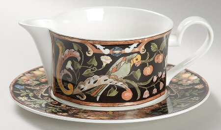 Intarsia Round Gravy Boat & Bread and Butter Stand