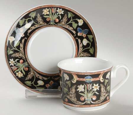 Intarsia Flat Demitasse Cup & Saucer Set