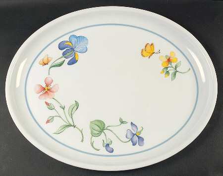 Mariposa (Bone China) Plastic Oval Serving Tray