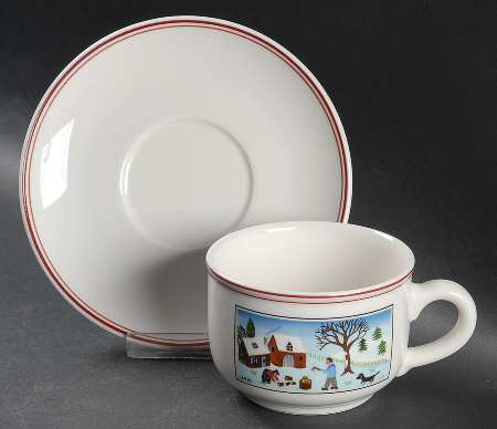 Naif Christmas Flat Cup & Saucer Set