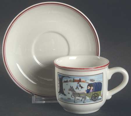 Naif Christmas Flat Demitasse Cup & Saucer Set