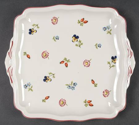 Petite Fleur Square Handled Cake Plate