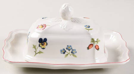 Petite Fleur Small Rectangular Covered Butter