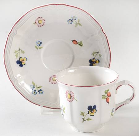 Petite Fleur Flat Cup & Saucer Set