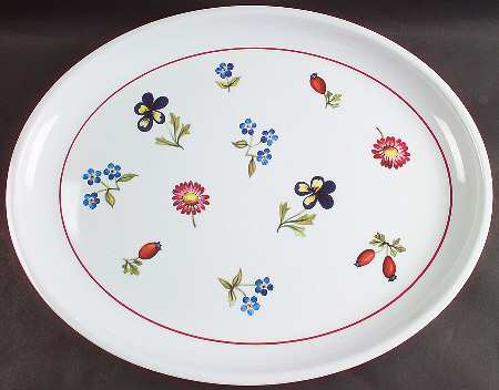 Petite Fleur Plastic Oval Serving Tray