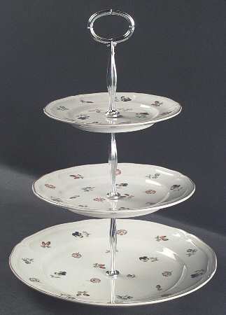 Petite Fleur 13 7/8"-14 1/4" 3-Tiered Serving Tray(DP,SP,BB) HC